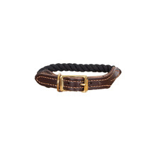 Leather & Cotton Rope Dog Collar